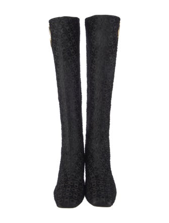 Salvatore Ferragamo Gancini Logo Ponyhair Riding Boots