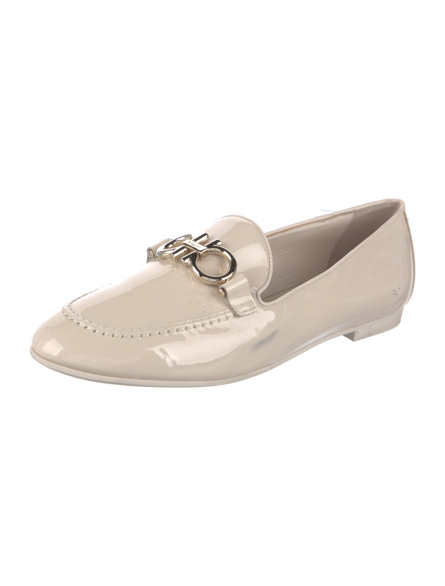 Salvatore Ferragamo Horsebit Accent Patent Leather Loafers