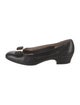 Salvatore Ferragamo Leather Bow Accents Ballet Flats