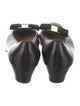 Salvatore Ferragamo Leather Bow Accents Ballet Flats