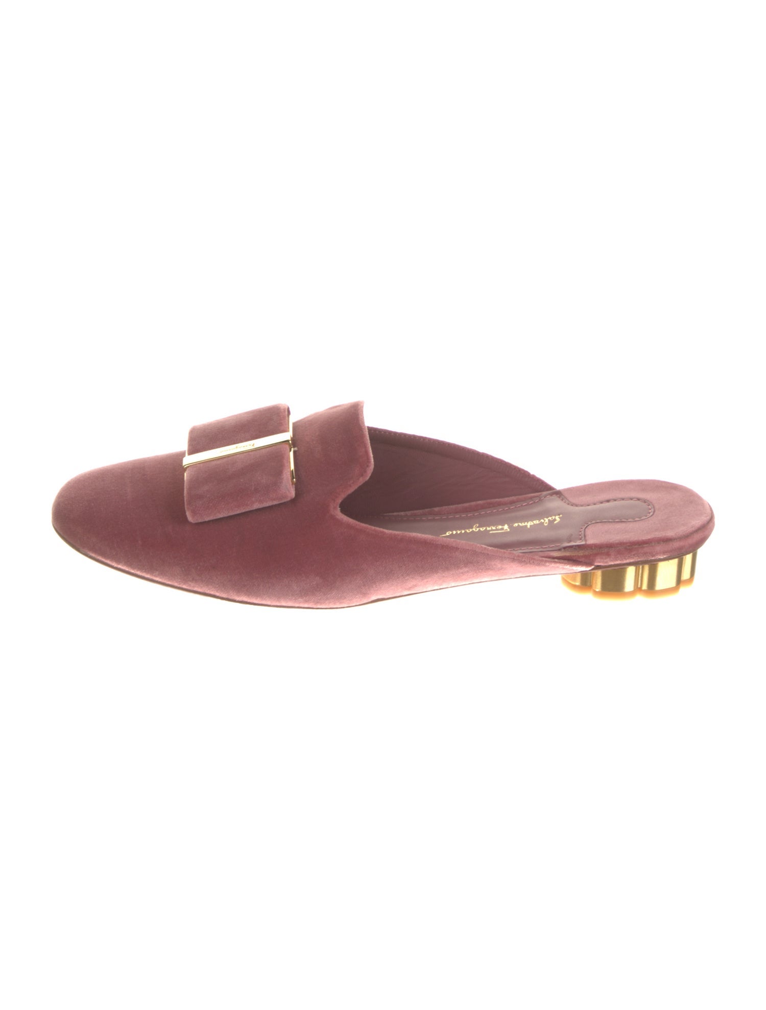 Salvatore Ferragamo Vara Bow Accent Velvet Mules