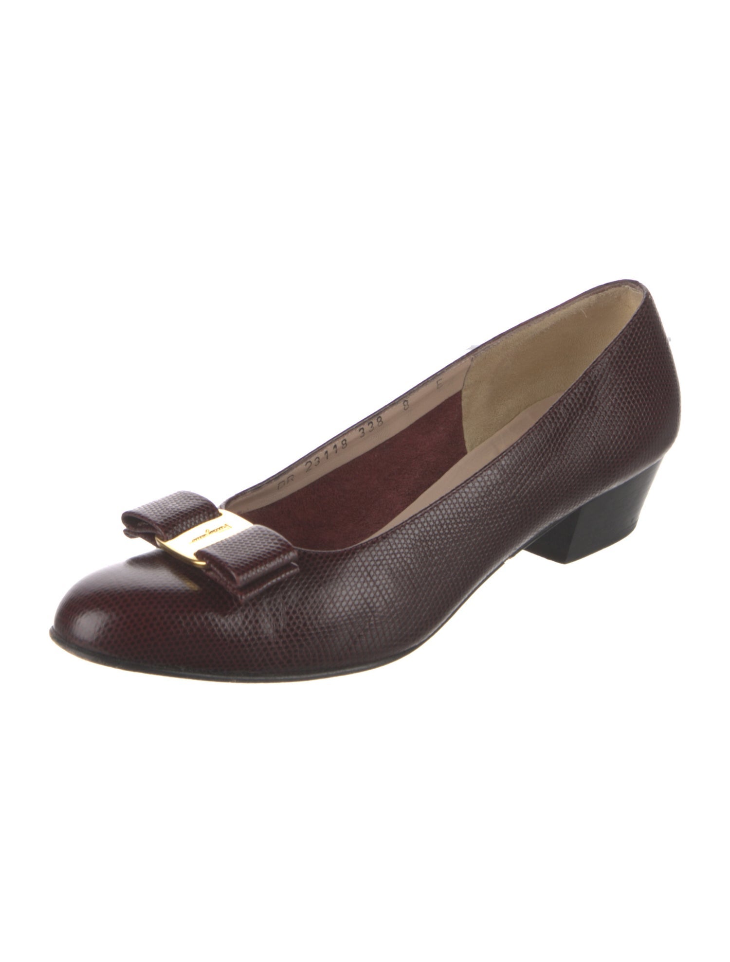 Salvatore Ferragamo Embossed Leather Flats