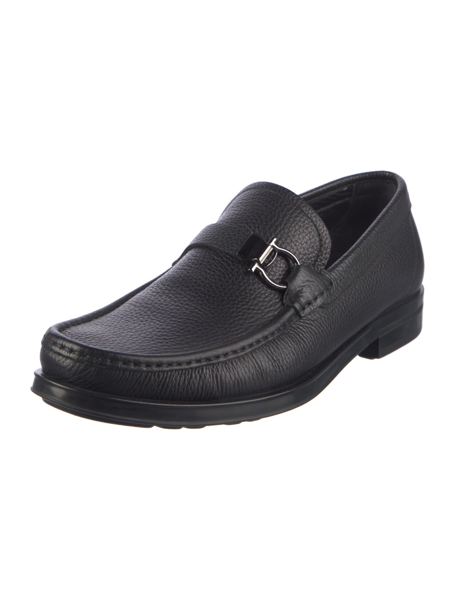 Salvatore Ferragamo Gancini Logo Leather Dress Loafers