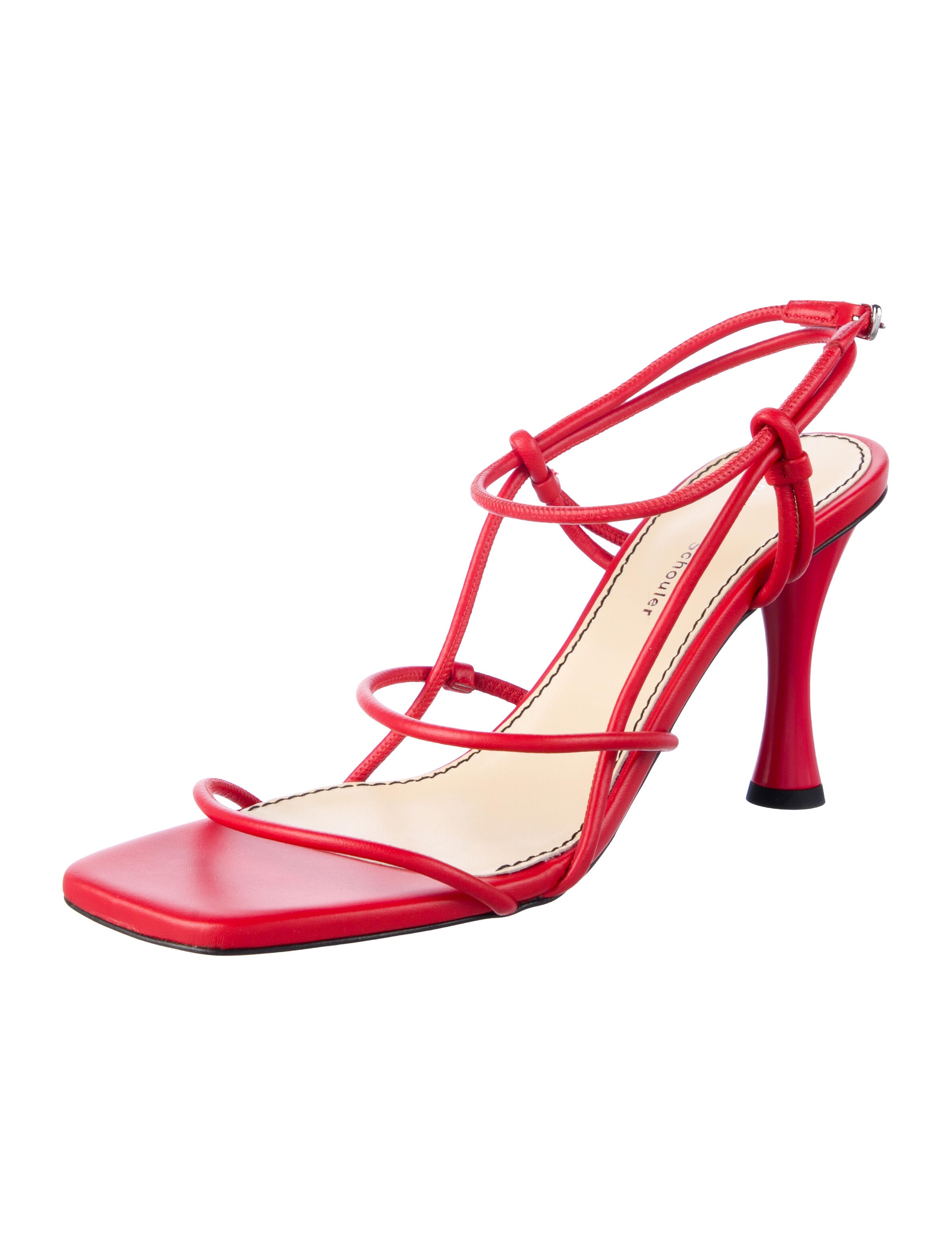 Proenza Schouler Leather Cutout Accent T-Strap Sandals