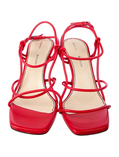 Proenza Schouler Leather Cutout Accent T-Strap Sandals