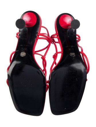 Proenza Schouler Leather Cutout Accent T-Strap Sandals