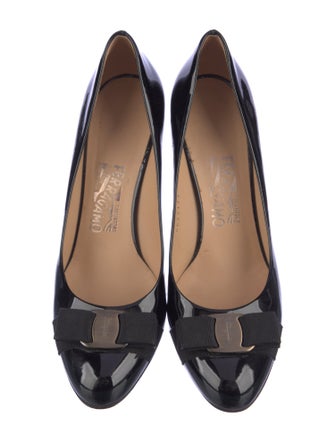 Salvatore Ferragamo Vara Bow Accent Patent Leather Pumps