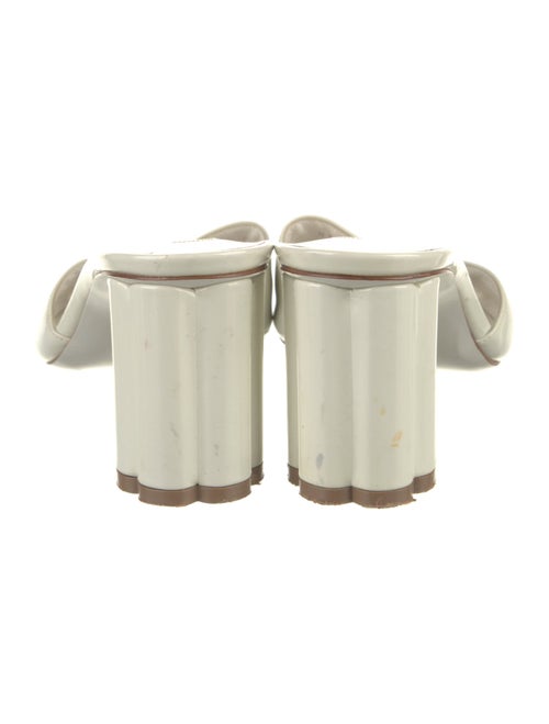 Salvatore Ferragamo Patent Leather Bow Accents Slides