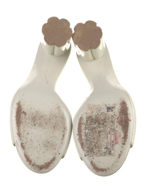 Salvatore Ferragamo Patent Leather Bow Accents Slides