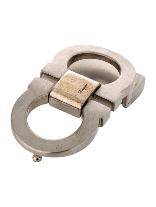 Salvatore Ferragamo Engraved Metal Belt Buckle