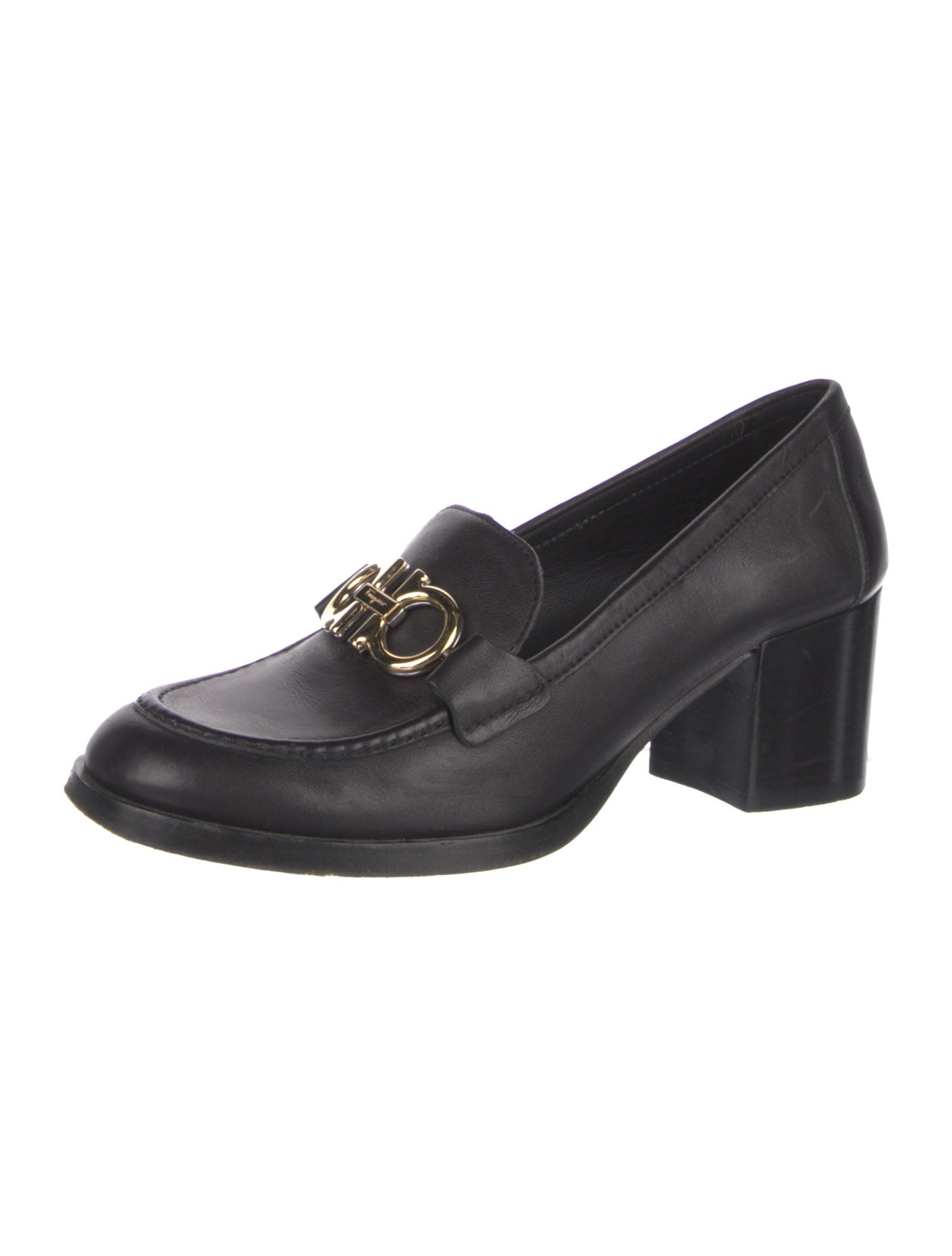 Salvatore Ferragamo Gancini Logo Leather Pumps