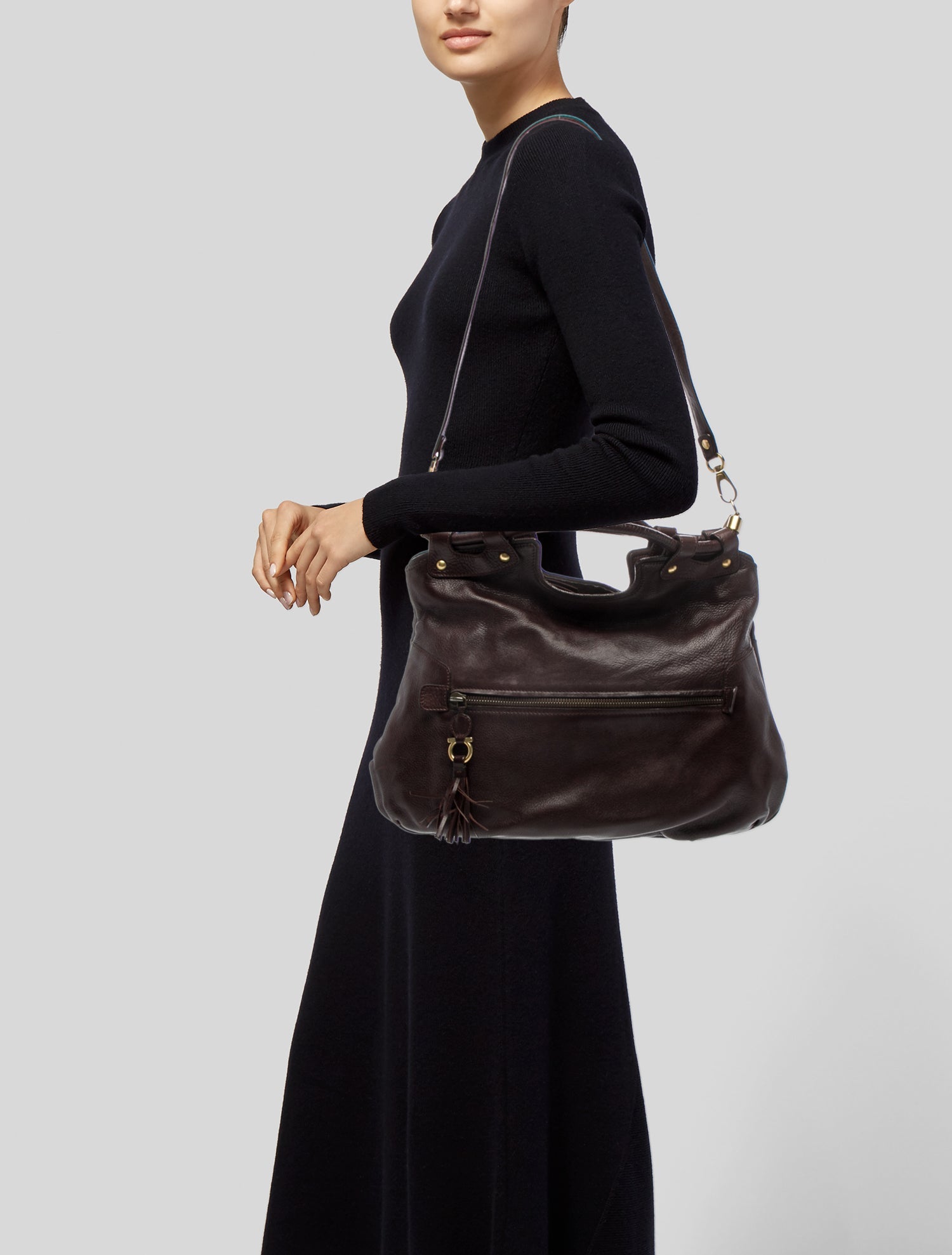 Salvatore Ferragamo Leather Top Handle Bag Vintage