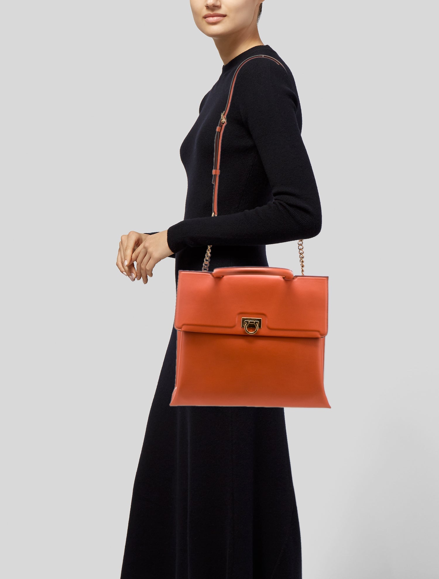 Salvatore Ferragamo Leather Trifolio