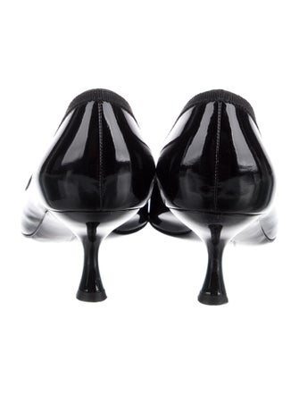 Salvatore Ferragamo Patent Leather Bow Accents Pumps