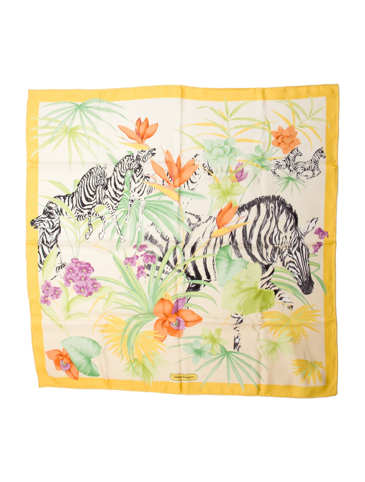 Salvatore Ferragamo Silk Animal Print Scarf