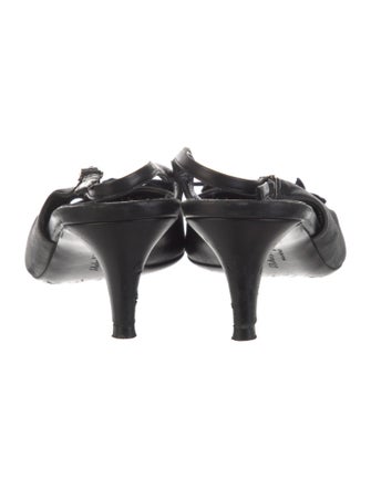 Salvatore Ferragamo Gancini Logo Leather Slingback Pumps