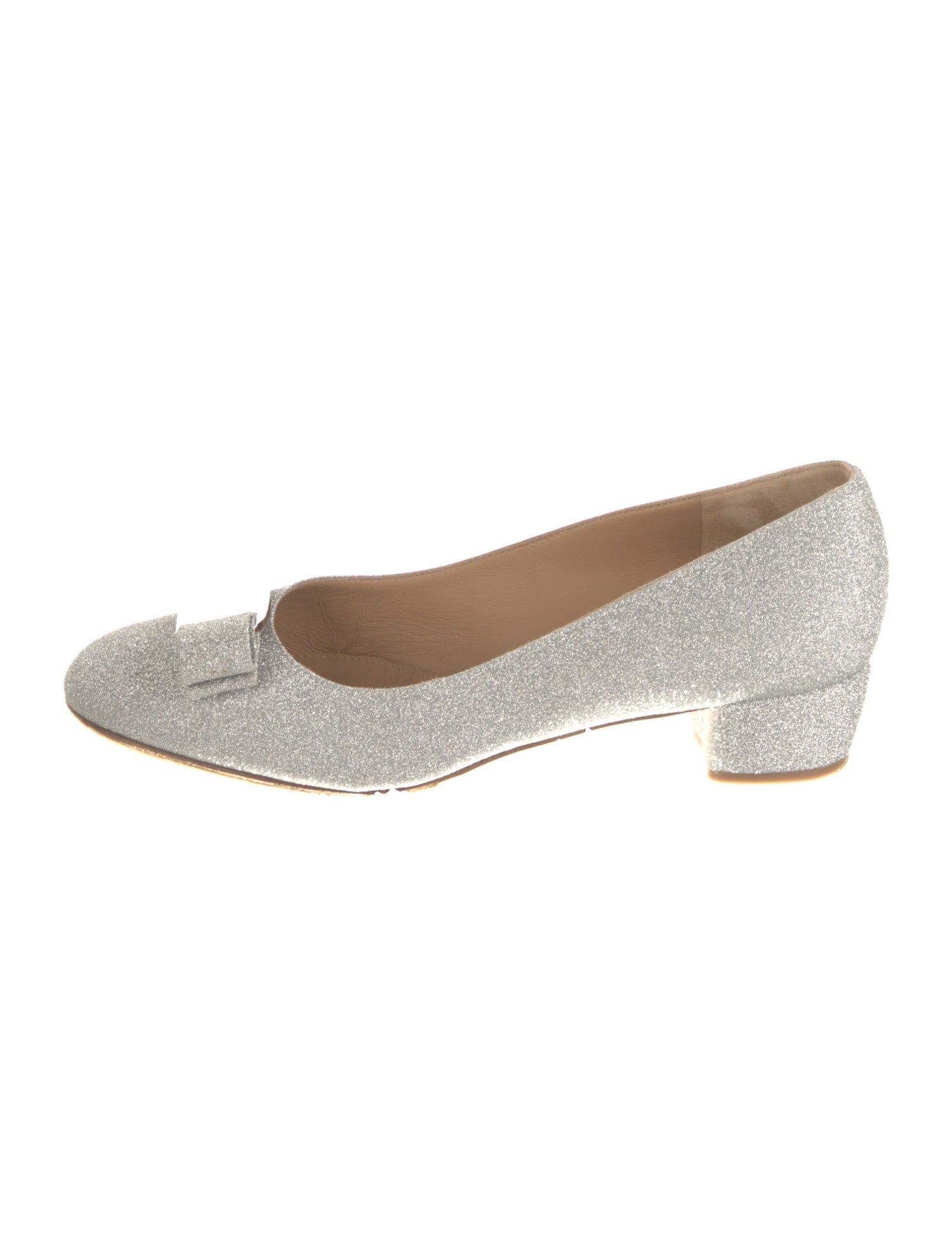 Salvatore Ferragamo Vara Bow Accent Glitter Pumps