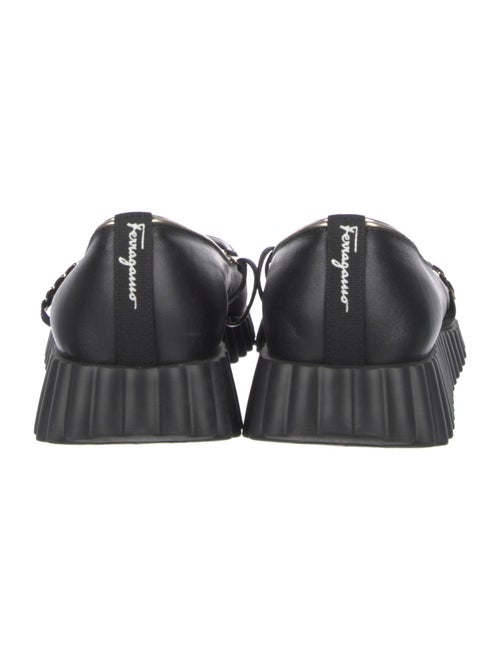 Salvatore Ferragamo Leather Chain-Link Accents Mary Jane Flats