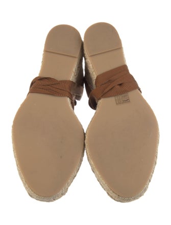 Salvatore Ferragamo Leather Bow Accents Espadrilles