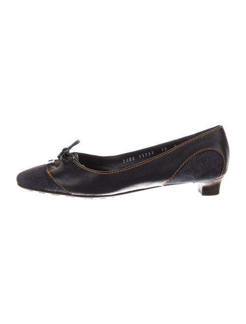 Salvatore Ferragamo Denim Bow Accents Pumps