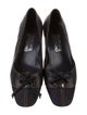 Salvatore Ferragamo Denim Bow Accents Pumps