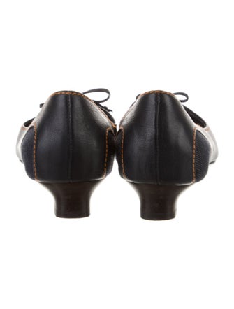 Salvatore Ferragamo Denim Bow Accents Pumps