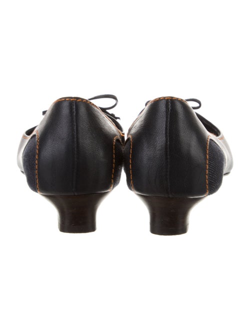 Salvatore Ferragamo Denim Bow Accents Pumps