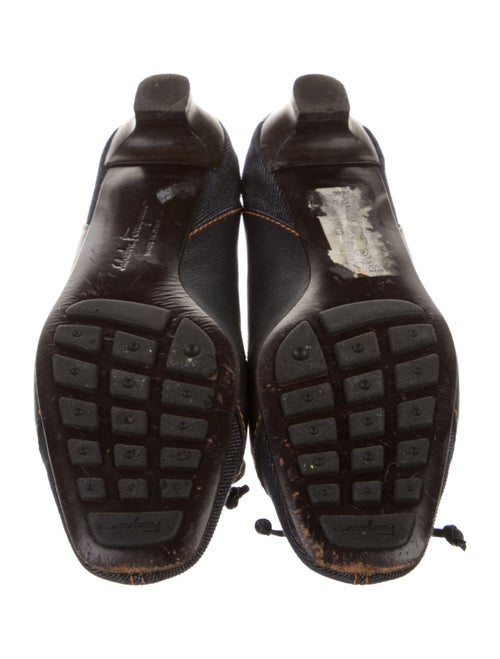 Salvatore Ferragamo Denim Bow Accents Pumps