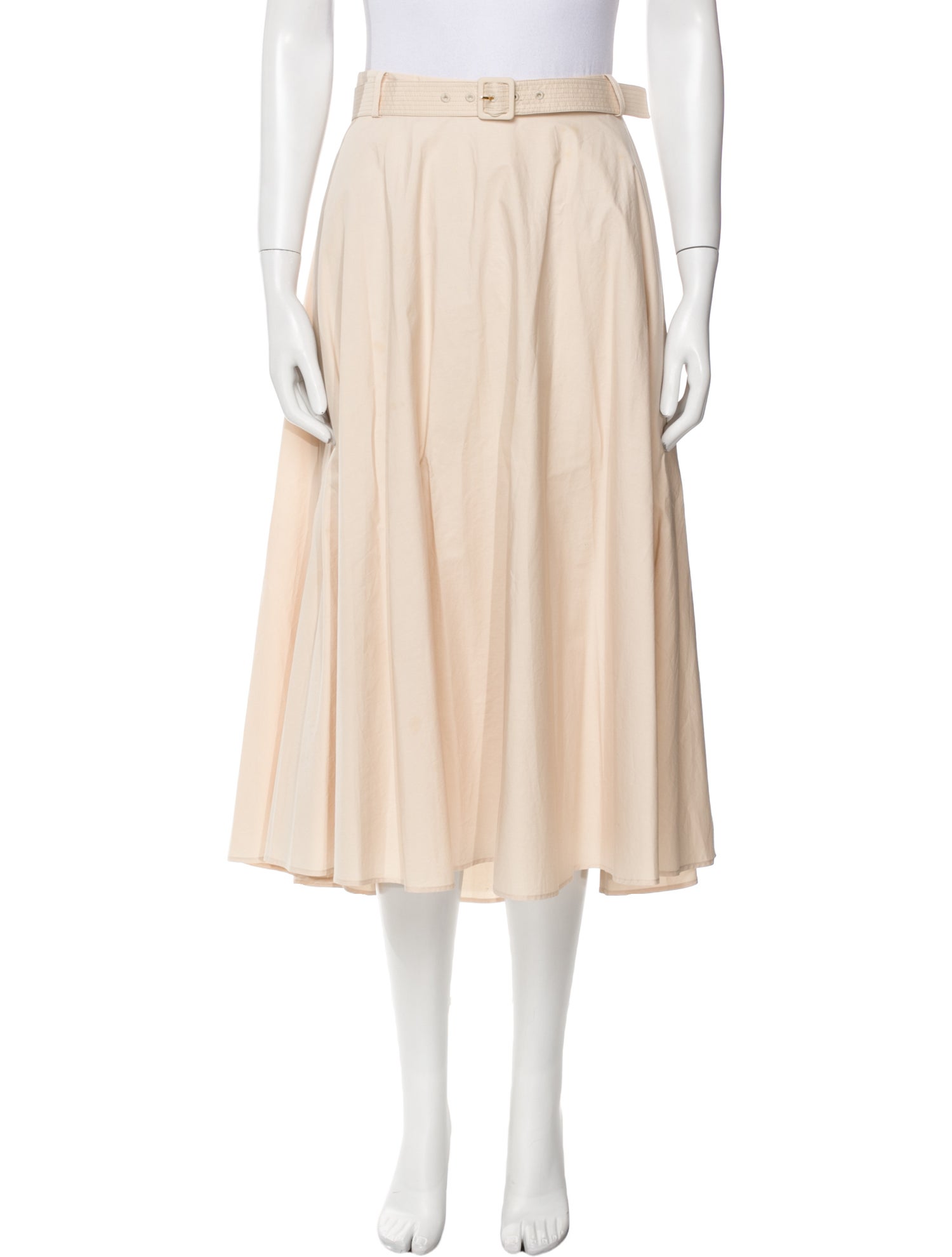 Salvatore Ferragamo Pleated Accents Midi Length Skirt