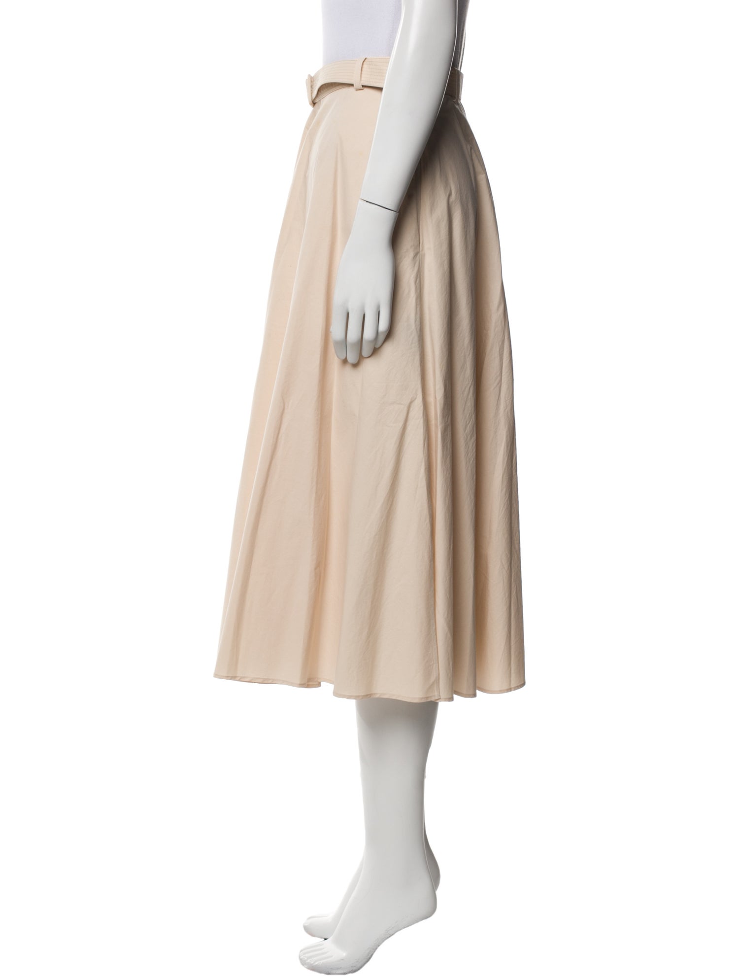 Salvatore Ferragamo Pleated Accents Midi Length Skirt