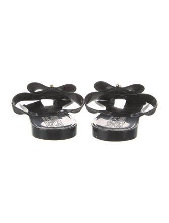 Salvatore Ferragamo Rubber Bow Accents Slides