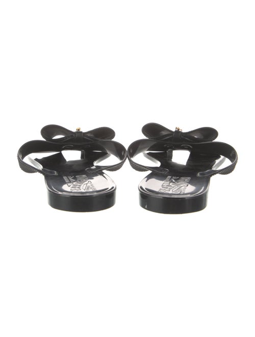Salvatore Ferragamo Rubber Bow Accents Slides