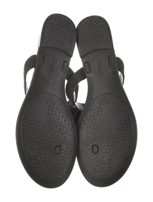 Salvatore Ferragamo Rubber Bow Accents Slides