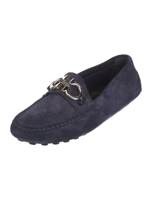 Salvatore Ferragamo Gancini Logo Suede Loafers