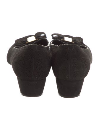 Salvatore Ferragamo Suede Lasercut Accents Pumps