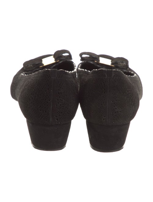 Salvatore Ferragamo Suede Lasercut Accents Pumps