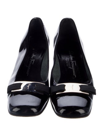 Salvatore Ferragamo Gancini Logo Patent Leather Pumps
