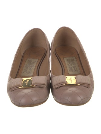 Salvatore Ferragamo Leather Bow Accents Pumps