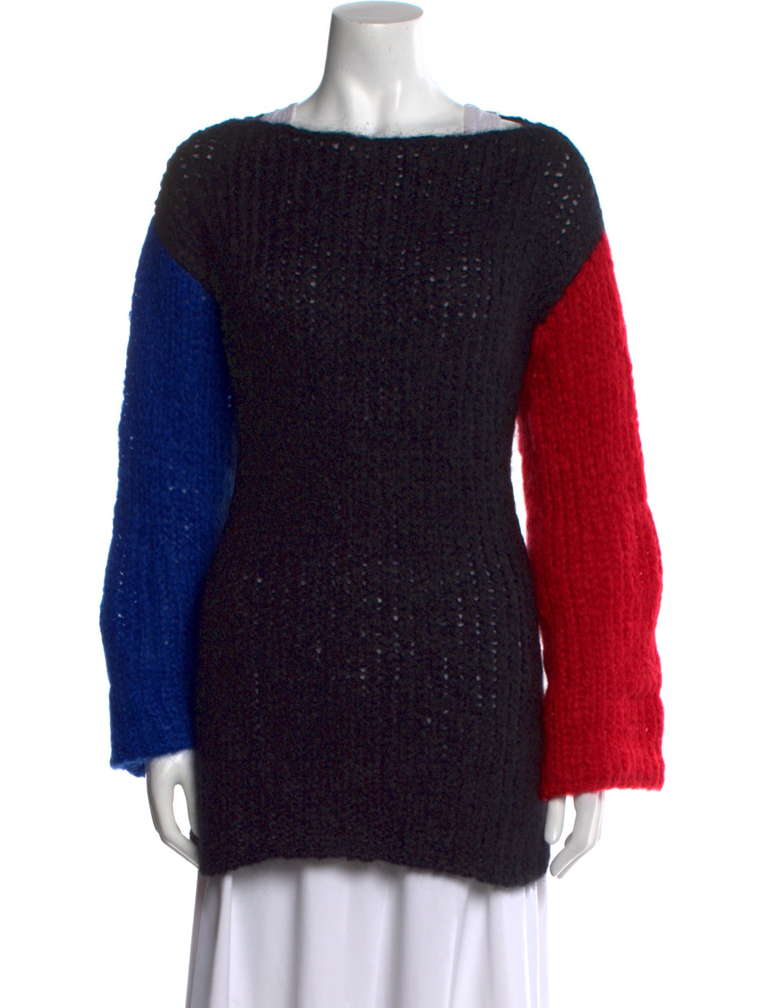 Salvatore Ferragamo Mohair Colorblock Pattern Sweater