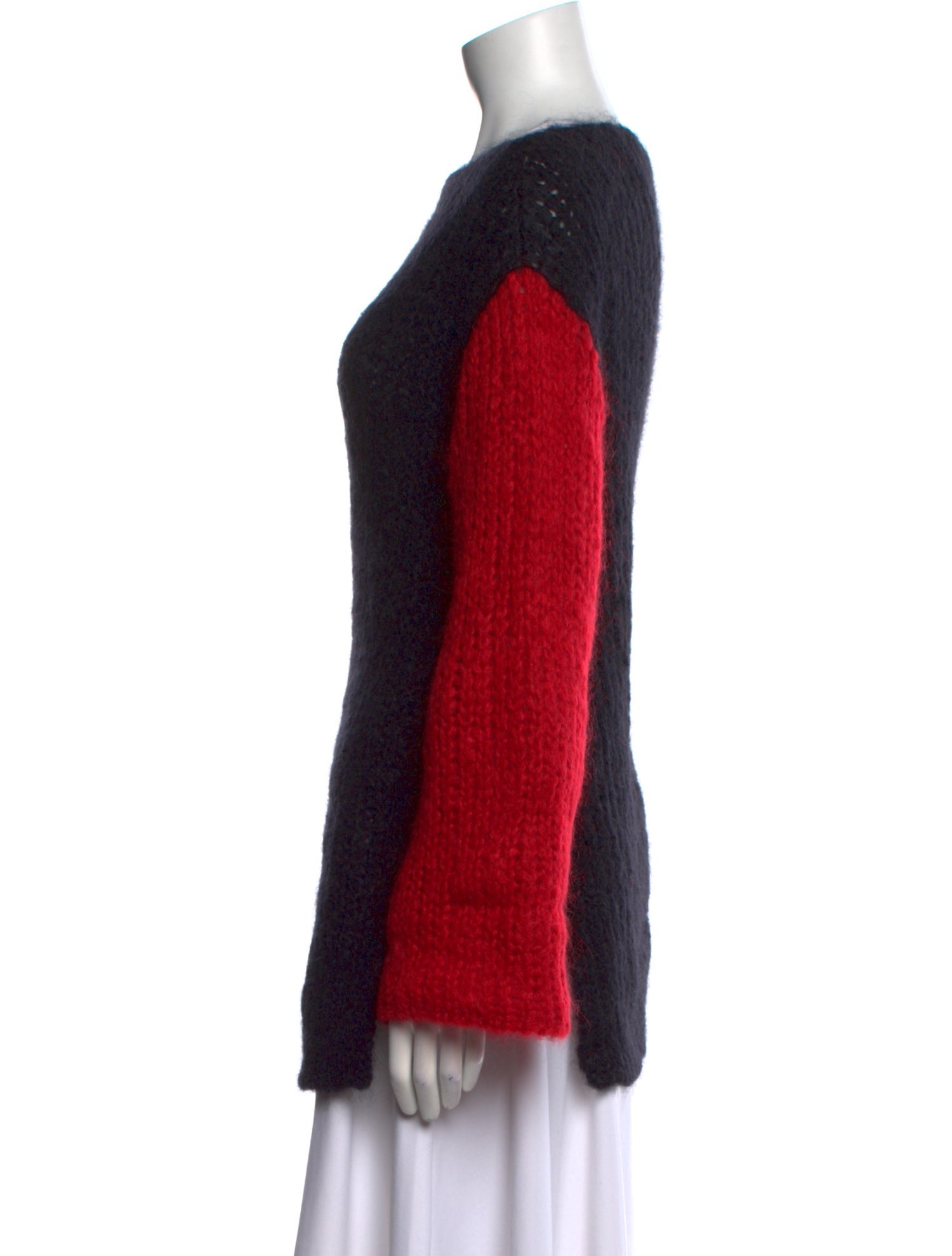 Salvatore Ferragamo Mohair Colorblock Pattern Sweater