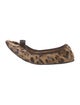 Salvatore Ferragamo Leather Animal Print Ballet Flats