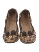 Salvatore Ferragamo Leather Animal Print Ballet Flats