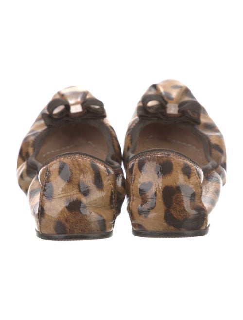 Salvatore Ferragamo Leather Animal Print Ballet Flats