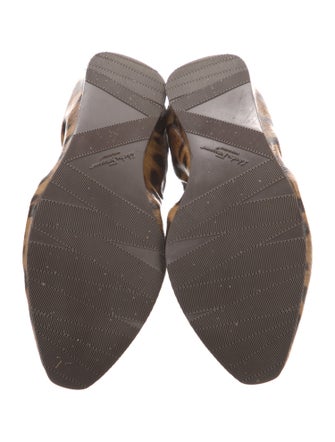 Salvatore Ferragamo Leather Animal Print Ballet Flats
