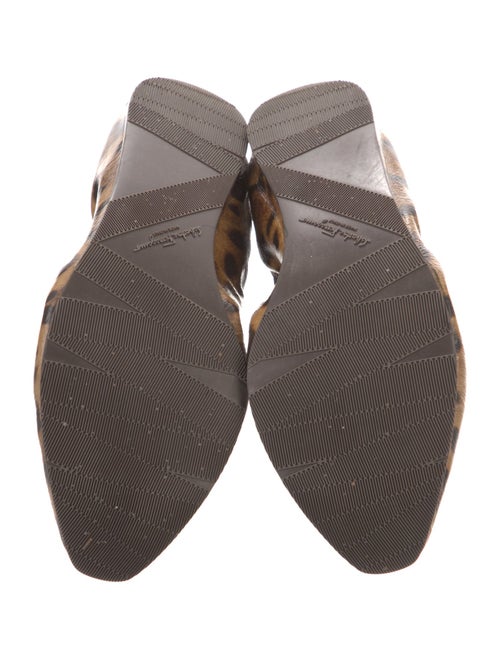Salvatore Ferragamo Leather Animal Print Ballet Flats