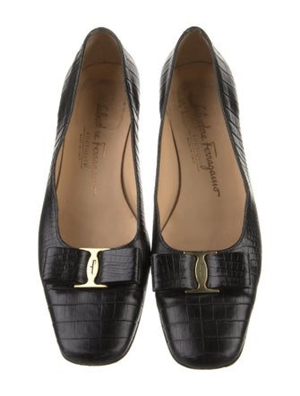 Salvatore Ferragamo Leather Animal Print Pumps