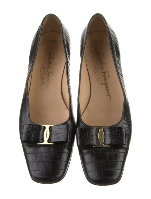 Salvatore Ferragamo Leather Animal Print Pumps