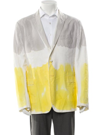 Salvatore Ferragamo Tie-Dye Print Distressed Accents Blazer