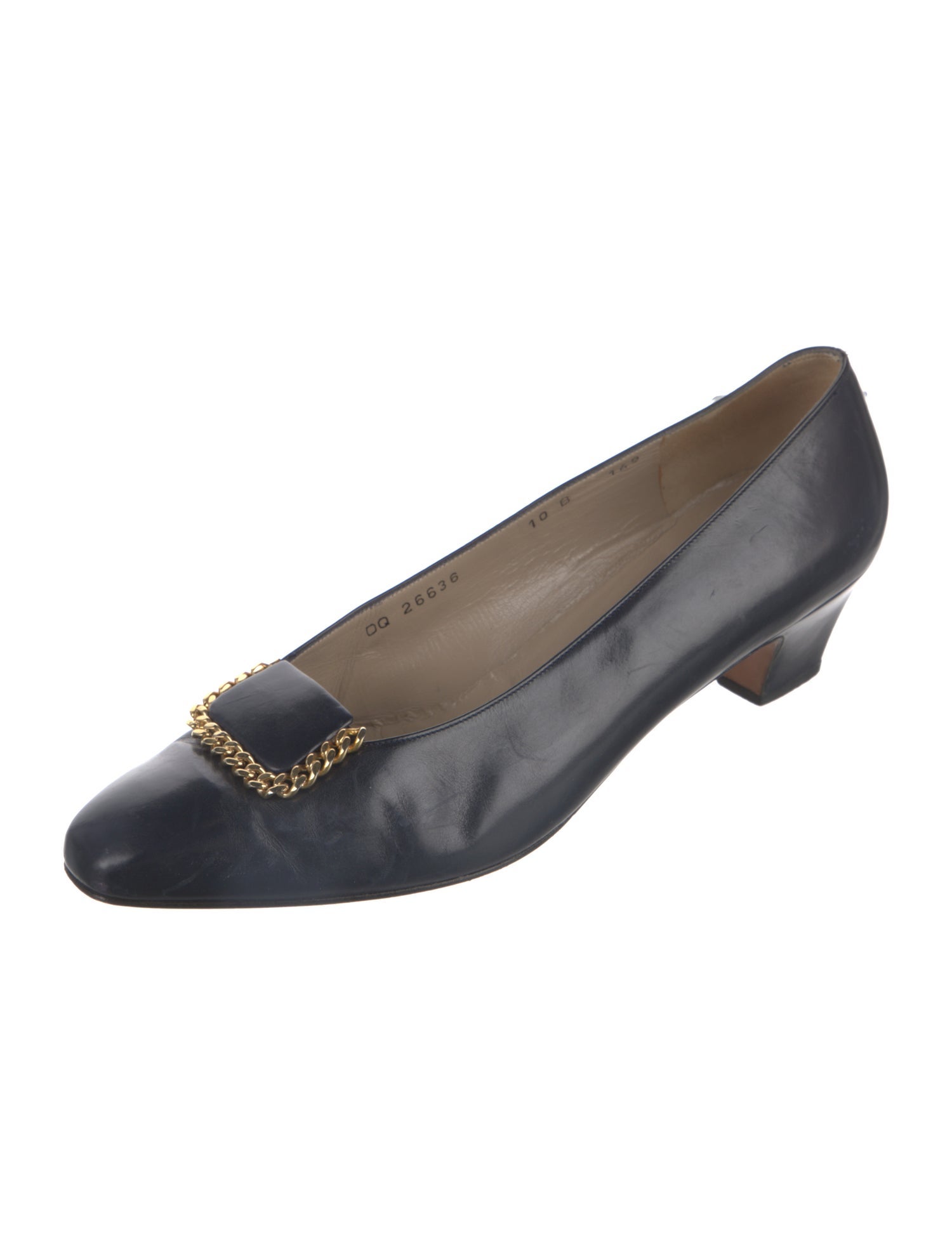Salvatore Ferragamo Gancini Logo Leather Pumps
