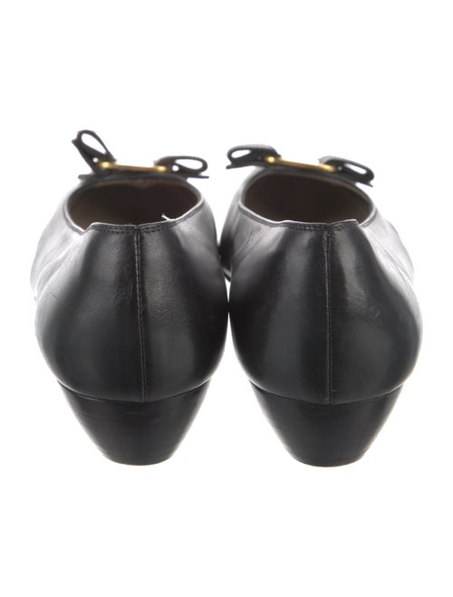 Salvatore Ferragamo Leather Bow Accents Flats